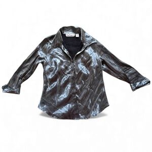 Blue Diamond Silver Metallic Women's Top